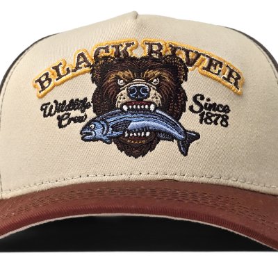 Lippis - Black River Wildlife Crew Trucker (beige/vihreä/ruskea)