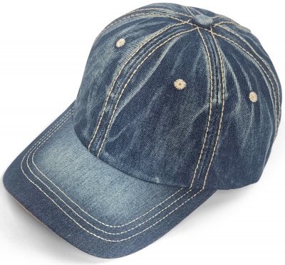 Lippis - Gårda Distressed Denim Baseball Cap (sininen)