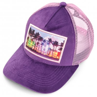 Lippis - Gårda Velvet Trucker Miami Beach (violetti)