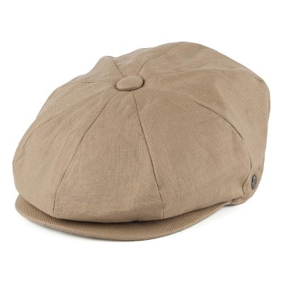 Flat cap - Jaxon Hats Linen Newsboy Cap (camel)