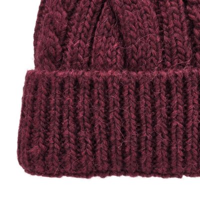 Pipot - Gårda Bormio Cable Knit Wool Mix Beanie (viininpunainen)