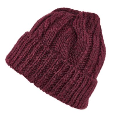 Pipot - Gårda Bormio Cable Knit Wool Mix Beanie (viininpunainen)