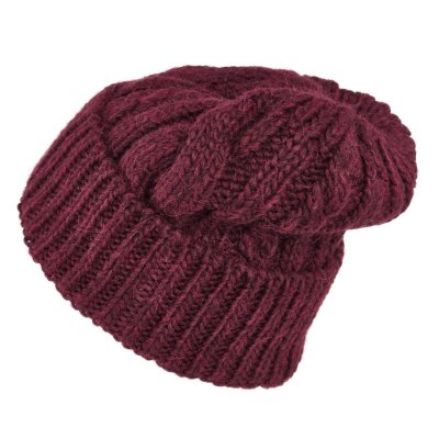 Pipot - Gårda Bormio Cable Knit Wool Mix Beanie (viininpunainen)