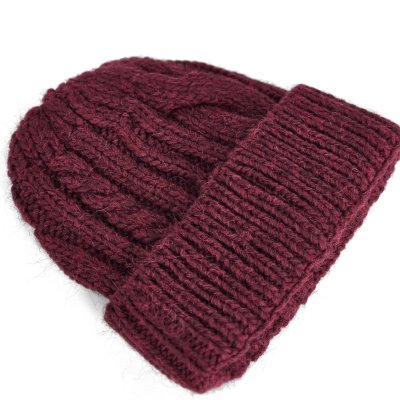 Pipot - Gårda Bormio Cable Knit Wool Mix Beanie (viininpunainen)
