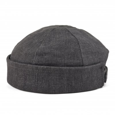 Pipot - Gårda Cavo Linen Docker Beanie (Tummanharmaa)