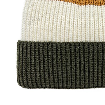 Pipot - Gårda Courchevel Merino Wool Beanie (vihreä / luonnonvalkoinen / sinappi)