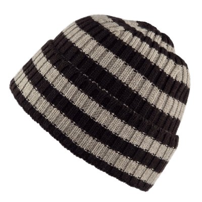Pipot - Gårda Davos Striped Merino Wool Beanie (ruskea/beige)