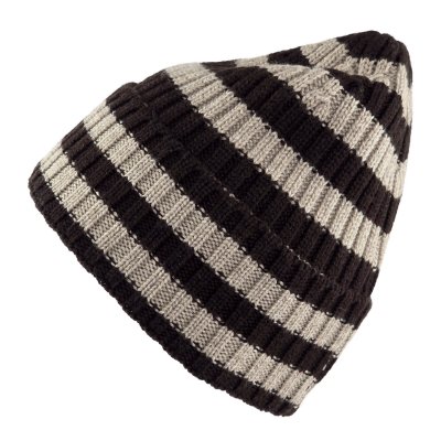 Pipot - Gårda Davos Striped Merino Wool Beanie (ruskea/beige)