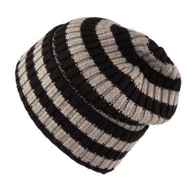 Pipot - Gårda Davos Striped Merino Wool Beanie (ruskea/beige)