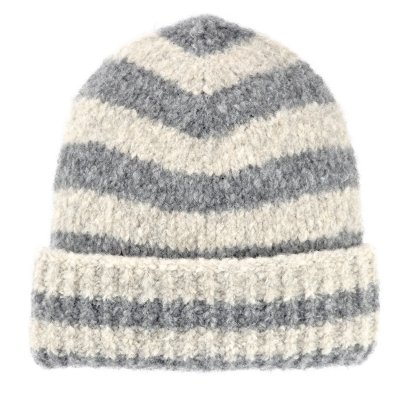 Pipot - Gårda Lech Striped Wool Mix Beanie (beige/harmaa)