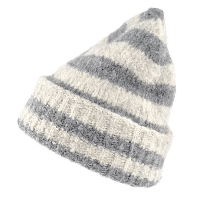Pipot - Gårda Lech Striped Wool Mix Beanie (beige/harmaa)