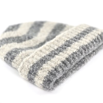 Pipot - Gårda Lech Striped Wool Mix Beanie (beige/harmaa)
