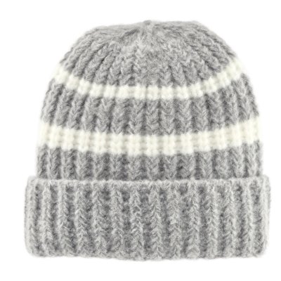 Pipot - Gårda Les Deux Alpes Striped Merino Mix Beanie (harmaa/valkoinen)