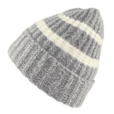Pipot - Gårda Les Deux Alpes Striped Merino Mix Beanie (harmaa/valkoinen)