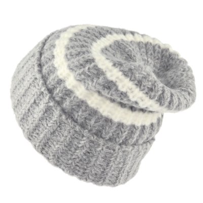 Pipot - Gårda Les Deux Alpes Striped Merino Mix Beanie (harmaa/valkoinen)