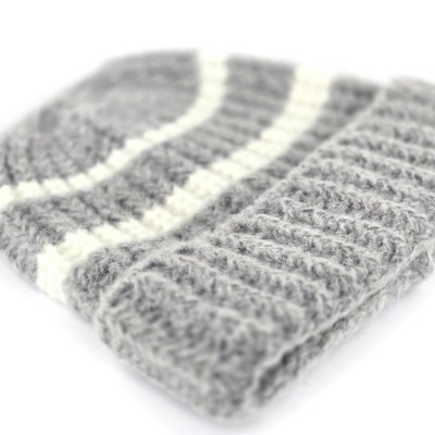 Pipot - Gårda Les Deux Alpes Striped Merino Mix Beanie (harmaa/valkoinen)