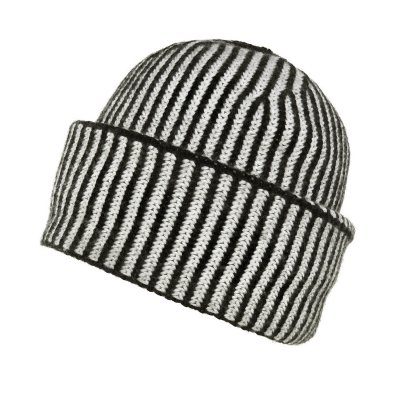 Pipot - Gårda Megève Striped Cashmere Mix Beanie (musta/valkoinen)