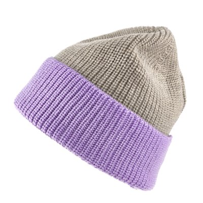 Pipot - Gårda St. Moritz Merino Wool Beanie (violetti/beige)