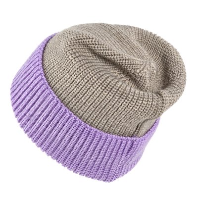 Pipot - Gårda St. Moritz Merino Wool Beanie (violetti/beige)
