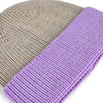 Pipot - Gårda St. Moritz Merino Wool Beanie (violetti/beige)