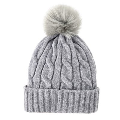 Pipot - Gårda Saas-Fee Cable Knit Wool Mix Beanie (harmaa)