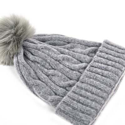 Pipot - Gårda Saas-Fee Cable Knit Wool Mix Beanie (harmaa)