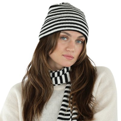 Pipot - Gårda Saint-Gervais Striped Wool Mix Beanie (musta/valkoinen)