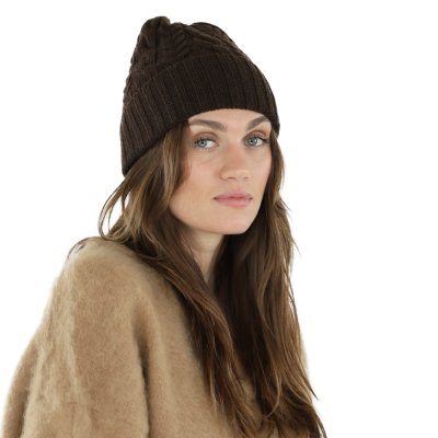 Pipot - Gårda Villars Cable Knit Wool Mix Beanie (ruskea)