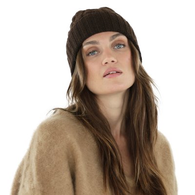 Pipot - Gårda Villars Cable Knit Wool Mix Beanie (ruskea)