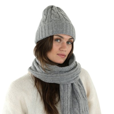 Pipot - Gårda Bad Gastein Cable Knit Wool Mix Beanie (harmaa)