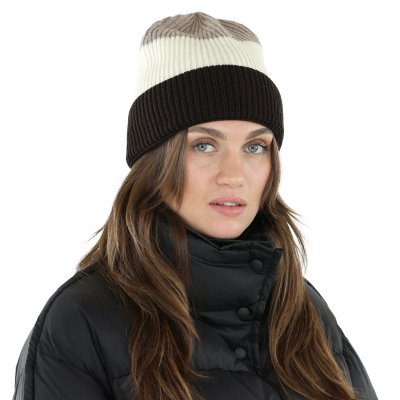 Pipot - Gårda Courchevel Merino Wool Beanie (beige/luonnonvalkoinen/ruskea)