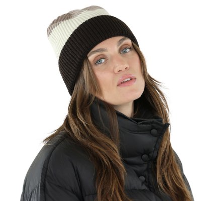 Pipot - Gårda Courchevel Merino Wool Beanie (beige/luonnonvalkoinen/ruskea)