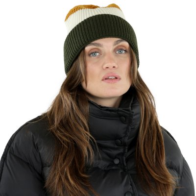 Pipot - Gårda Courchevel Merino Wool Beanie (vihreä / luonnonvalkoinen / sinappi)