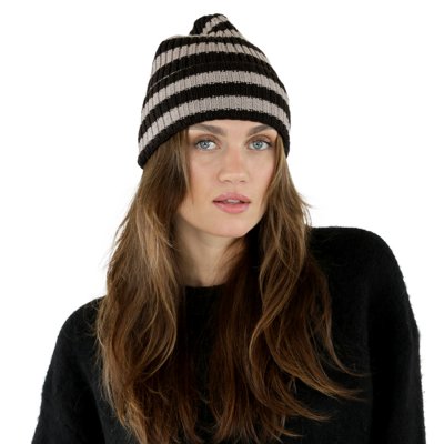 Pipot - Gårda Davos Striped Merino Wool Beanie (ruskea/beige)