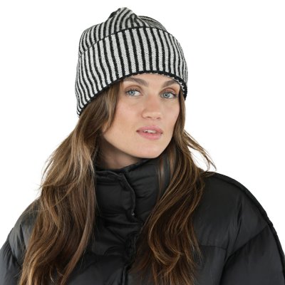 Pipot - Gårda Megève Striped Cashmere Mix Beanie (musta/valkoinen)