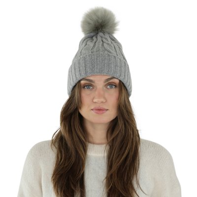 Pipot - Gårda Saas-Fee Cable Knit Wool Mix Beanie (harmaa)
