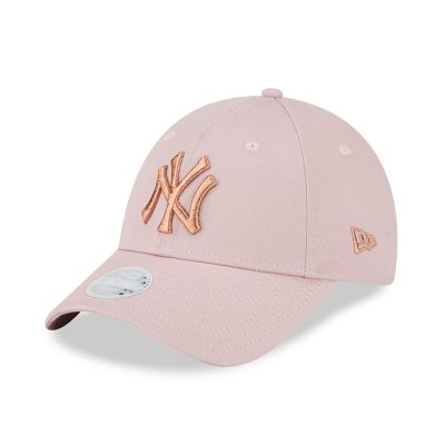 Lippis - New Era Women's NY Yankees Metallic 9FORTY (vaaleanpunainen)