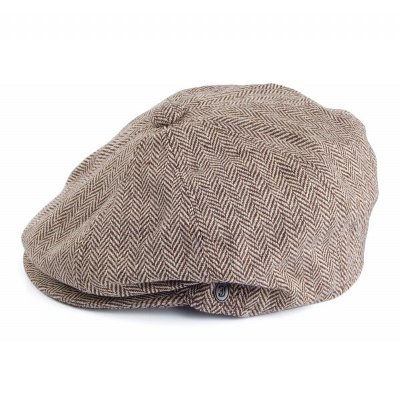 Flat cap - Jaxon Herringbone Newsboy Cap (ruskea)