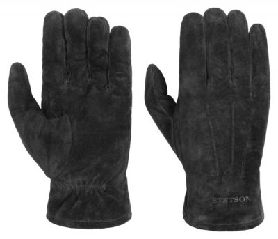 Käsineet - Stetson Men's Pigskin Leather Gloves (musta)
