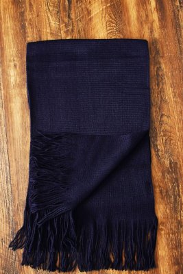 Huivit - Gårda Knitted Woolmix Scarf (Navy)