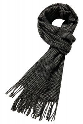 Huivit - Gårda Check Wool Scarf (Musta/Valkoinen)