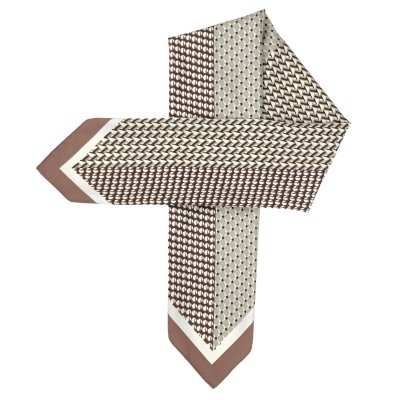 Huivi - Gårda Narbonne Satin Scarf (ruskea/valkoinen)