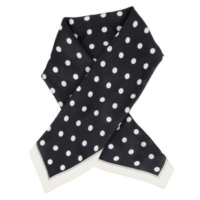 Huivi - Gårda Polka Dot Satin Scarf (musta)