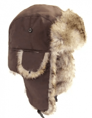 Karvahattu - Trapper Hat with Faux Fur (ruskea)