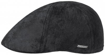 Flat cap - Stetson Texas Leather (musta)