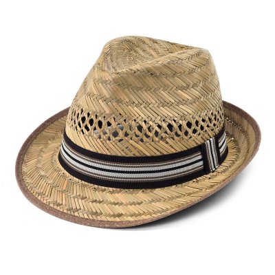 Olkihattu - Gårda Agulo Natural Straw Trilby (luonnonväri/ruskea)