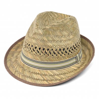 Olkihattu - Gårda Agulo Natural Straw Trilby (luonnonväri/kerma)