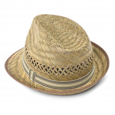 Olkihattu - Gårda Agulo Natural Straw Trilby (luonnonväri/kerma)