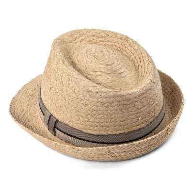 Olkihattu - Gårda Benijo Raffia Trilby (luonnonväri/taupe)