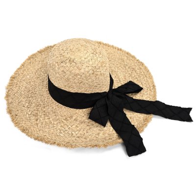 Olkihattu - Gårda Biarritz Sun Hat (luonnollinen/musta)